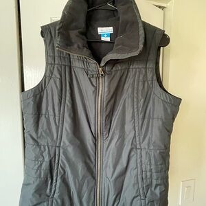 Columbia Black Quilted Vest with High Collar